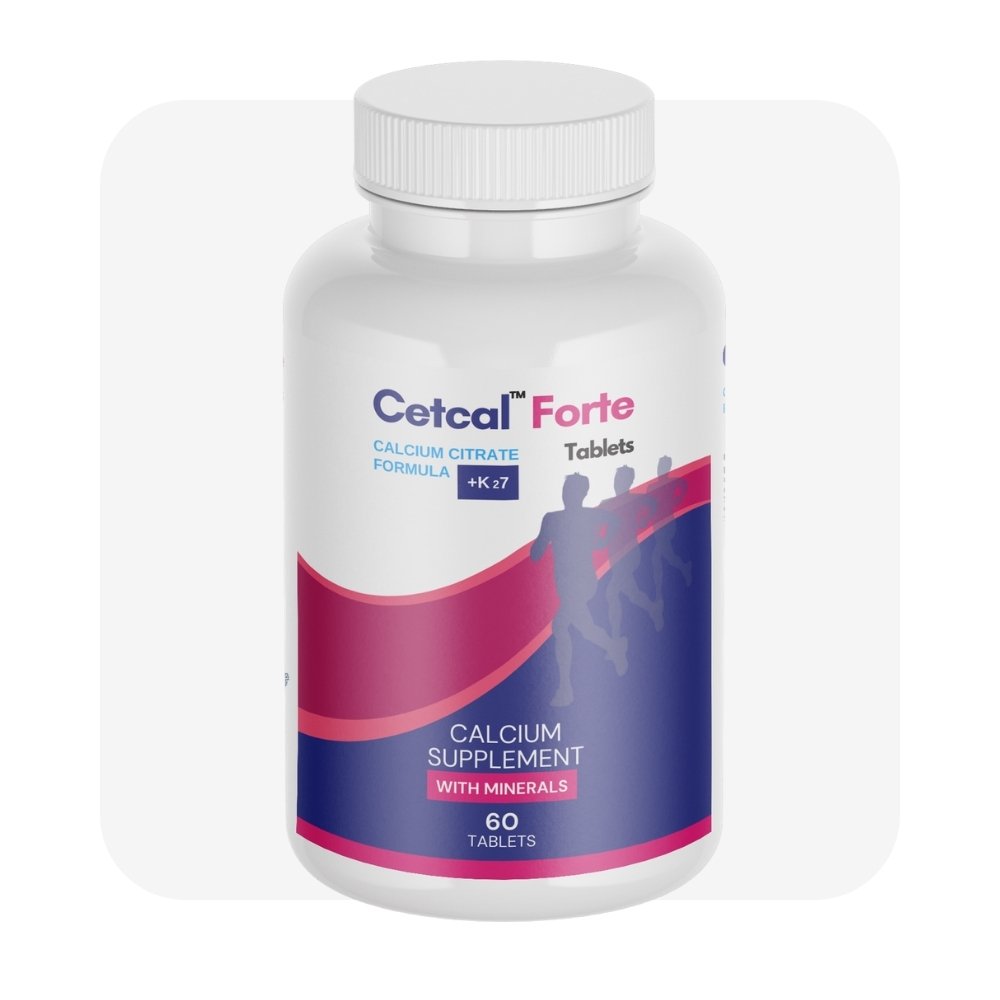 Cetcal Forte Calcium Citrate Vitamin D3 Vitamin K2-7 Supplement Tablet Front by MDPL India