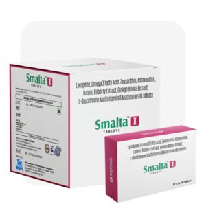 Smalta I Astaxanthin Zeaxanthin Lutein Omega 3 Eye and Skin Health Supplement Front by MDPL India