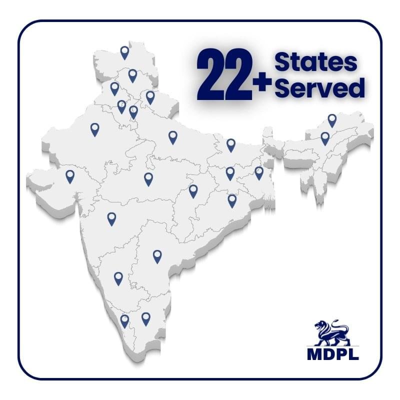 mdpl nutraceutical across pan india map image more than 22 states presence