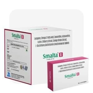 Smalta I Astaxanthin Zeaxanthin Lutein Omega 3 Eye and Skin Health Supplement Front by MDPL India
